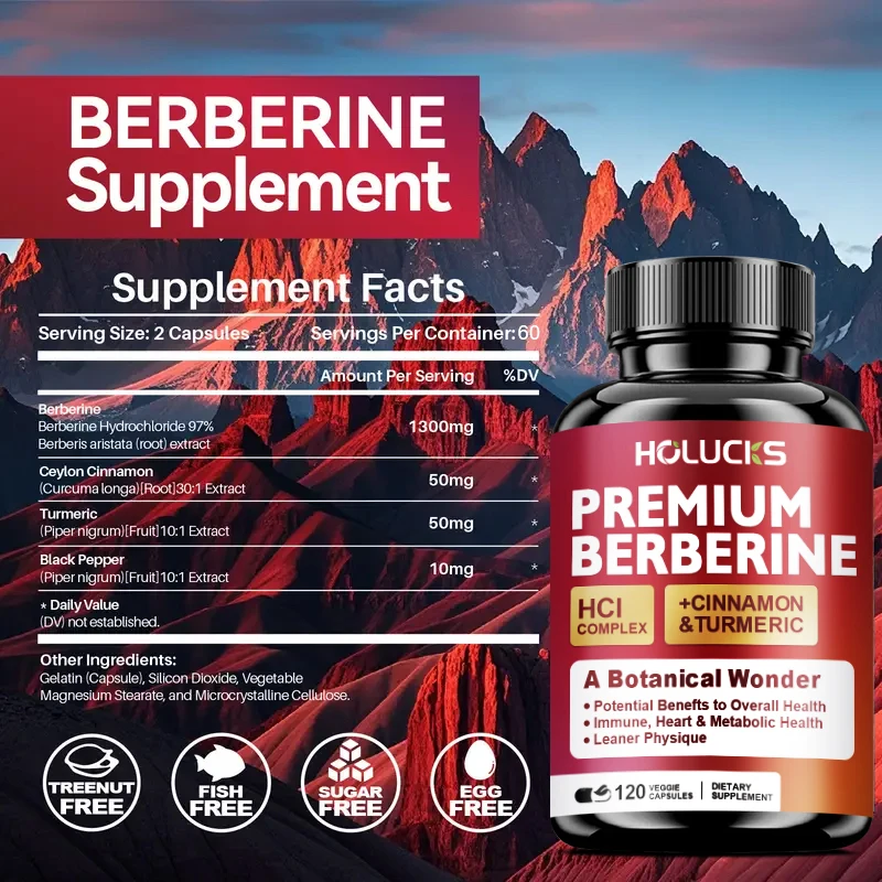 Berberine Hcl Capsule - Holucks Complexe Berberine HCl Premium avec