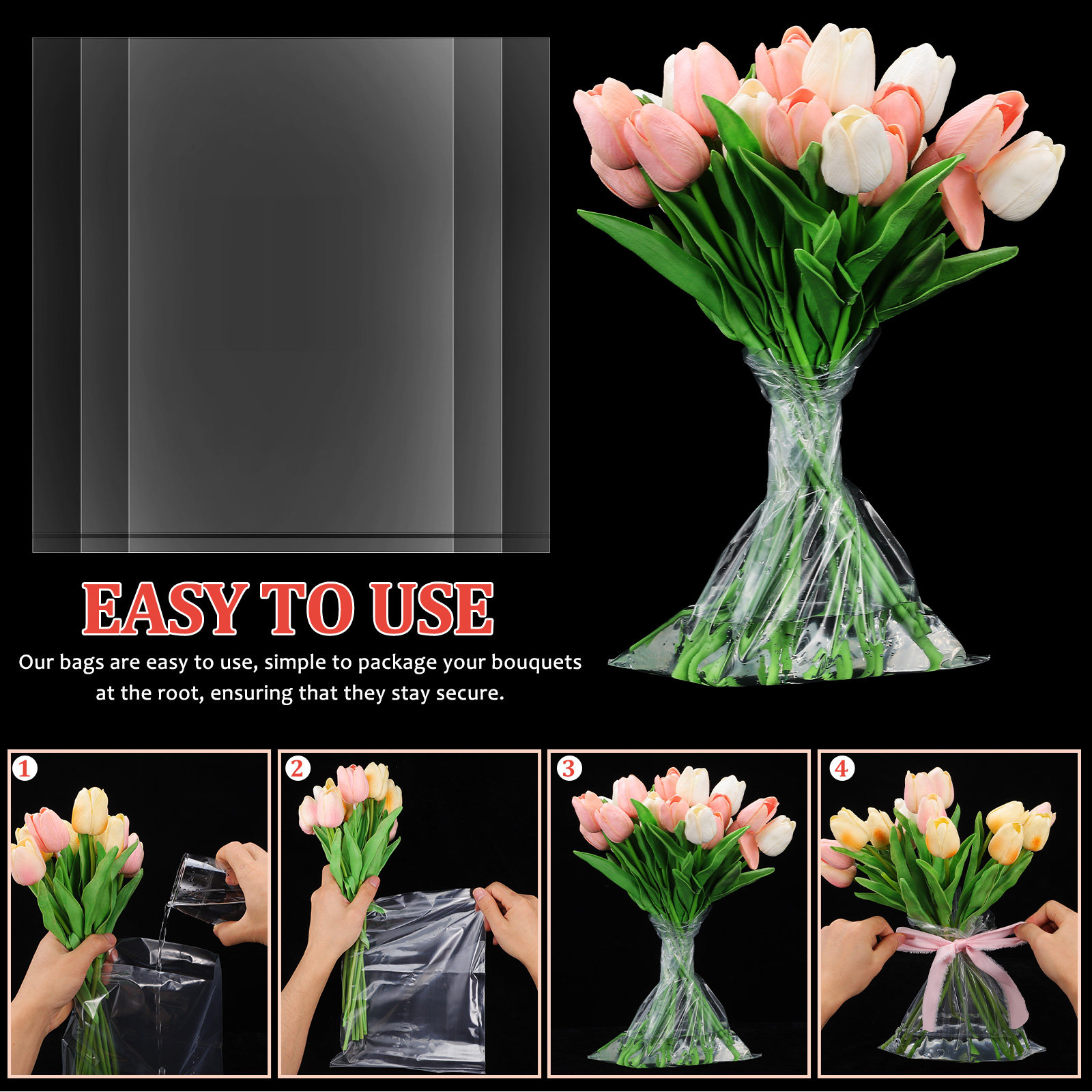 50 sacs à fleurs en plastique, - Nutrition & Fitness Station avis et prix
