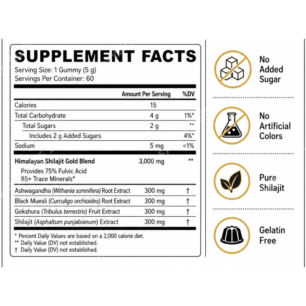 Gummies de Shilajit Pur de l'H - Shilajit Resin Pure avis et prix