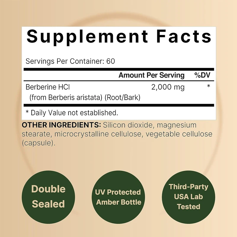 Supplément berbère |   60 caps - Berberine Hcl Capsule avis et prix